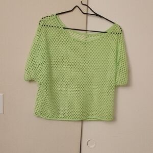 Source Unknown Lime Green Mesh Crop Top